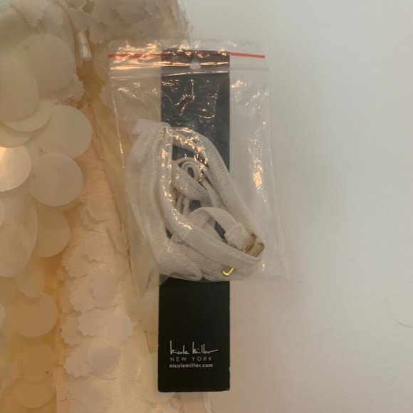 NWT Nicole Miller NYC Cream Cocktail Sequin Dress - Picture 7 of 11